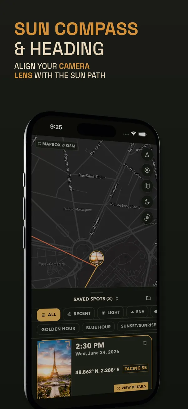 PhotoSpots &mdash; Sun Compass & Heading