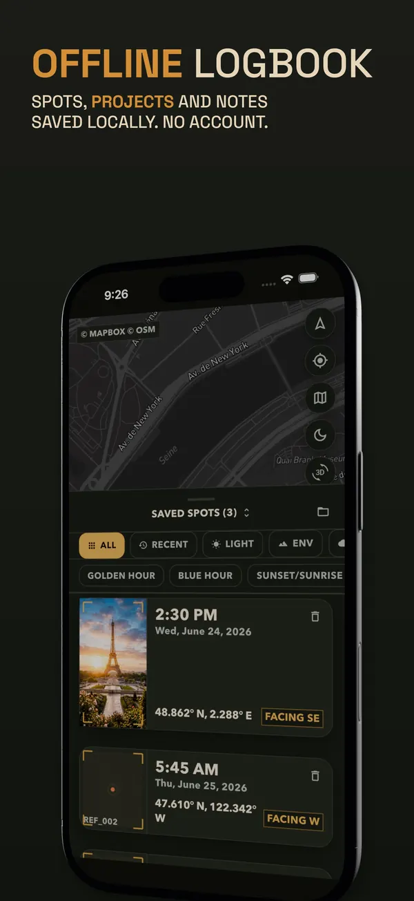 PhotoSpots &mdash; Offline Logbook
