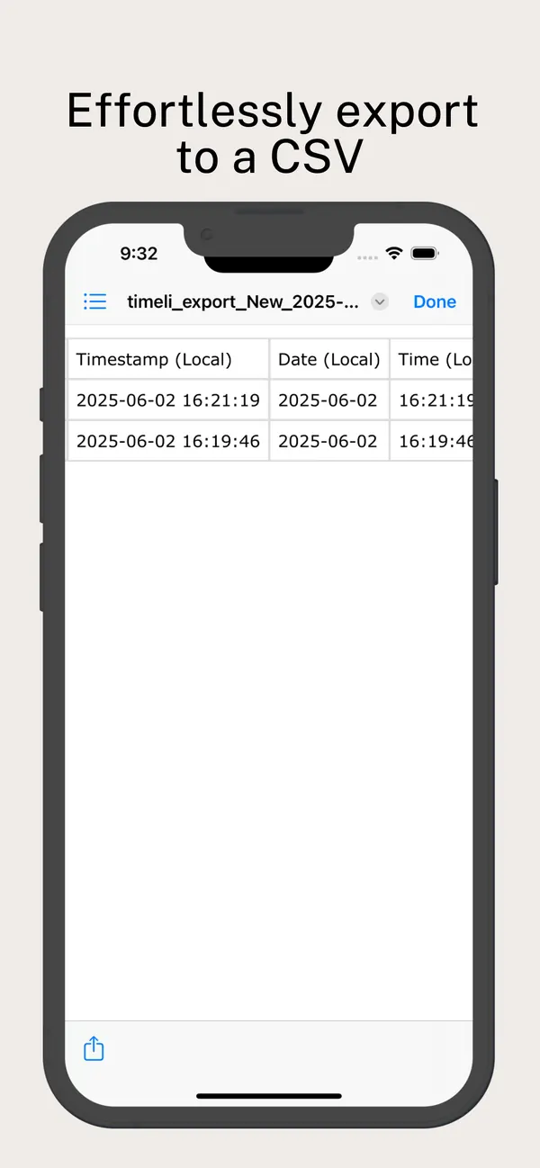 Timeli &mdash; Export to CSV